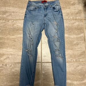 💕EUC-WAX JEAN/BUTT I LOVE YOU CAPRI JEANS SZ 7💕